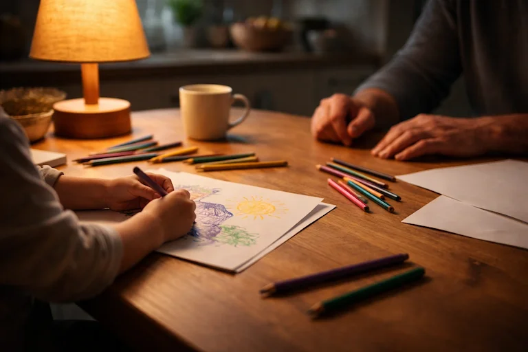 Sztuka bycia: jak pomóc dziecku rysować bez presji i lęku przed oceną