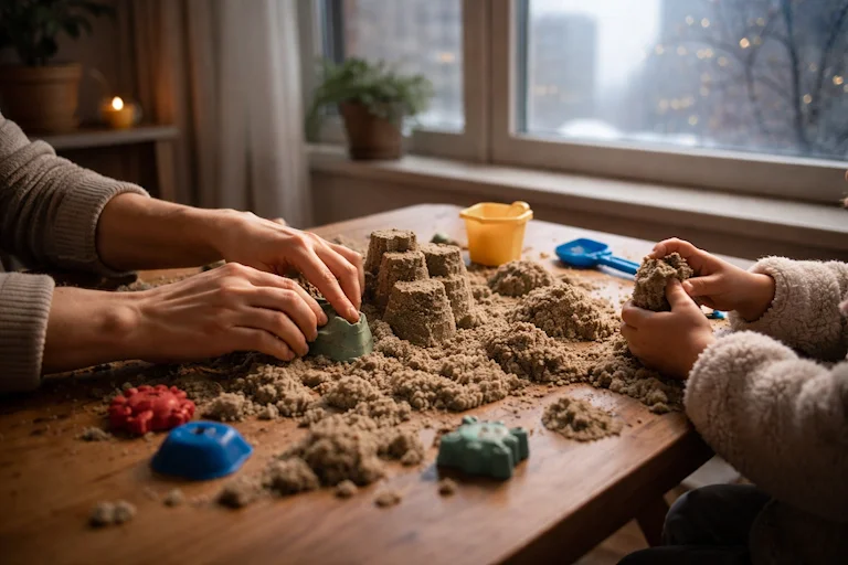 Zabawa w piasku i piasek kinetyczny: jak wspierają rozwój dziecka i jak zadbać o bezpieczeństwo