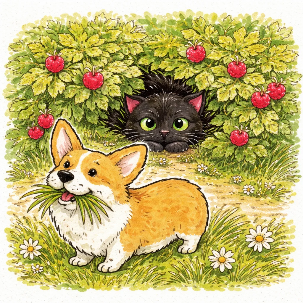 Dlaczego psy jedzą trawę? Przygody Korka i Czarnusia